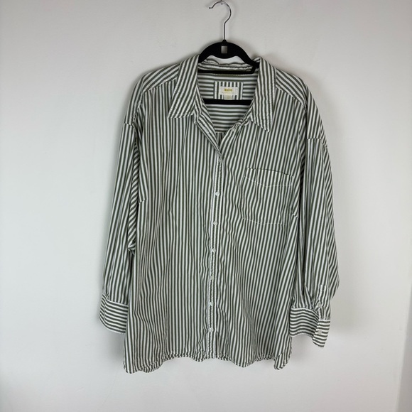 ANTHROPOLOGIE MAEVE The Bennet Buttondown Shirt in Green Size 3X - Picture 2 of 5